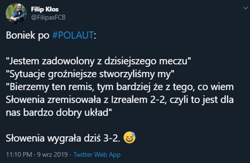 SŁOWA Zbigniewa Bońka po meczu Polski z Austrią